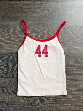 Brandy Melville White Cami Tank with Red Trim
